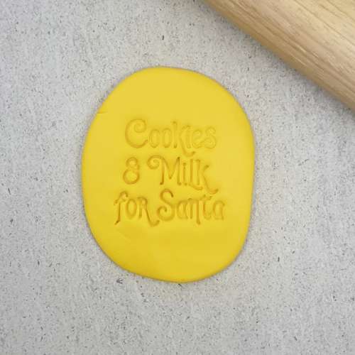 Cookie Stamp Embosser - Cookies and Milk For Santa - Click Image to Close